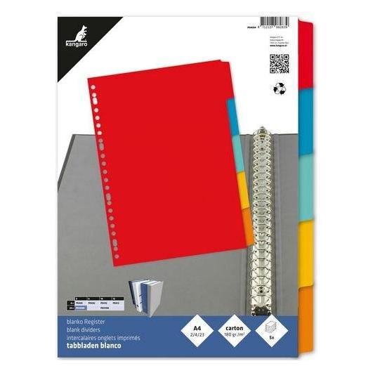 Kangaro Blanko Register DIN A4 5-teilig Karton 23 Löcher PE405M (PE405M)