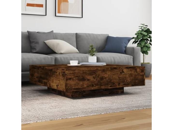 KTHLBRH Couchtisch Eiche Rauchgrau 100 x 100 x 31 cm Holz mehrschichtig Robuste Tischplatte, vielseitiges Design, ideal als Beistelltisch oder Teetisch