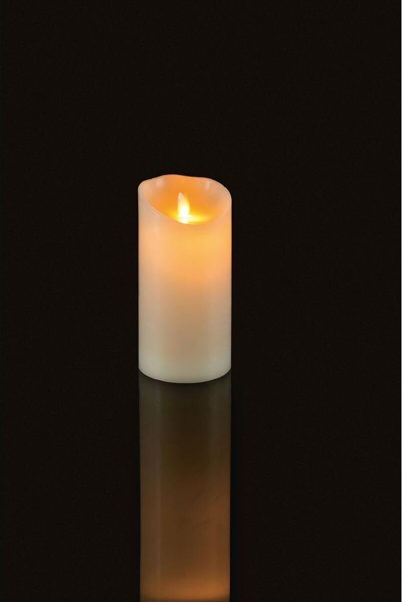 LED-Kerze STT "Magic Candle Ivory M Ø 9 x 18 cm Warmweiss", weiss (weiß), H:18cm Ø:9cm, Wachs, Kerzen, LED-Kerze weiß Ø/H: 9cm x 18cm