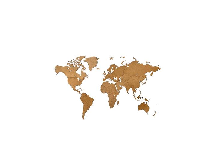 Design Wandobjekt „DIY Wooden World Map“ Natural 180 x 108 cm MiMi Innovations