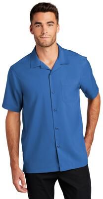 Port Authority W400 Short Sleeve Performance Staff Shirt in True Blue size Large   Polyester