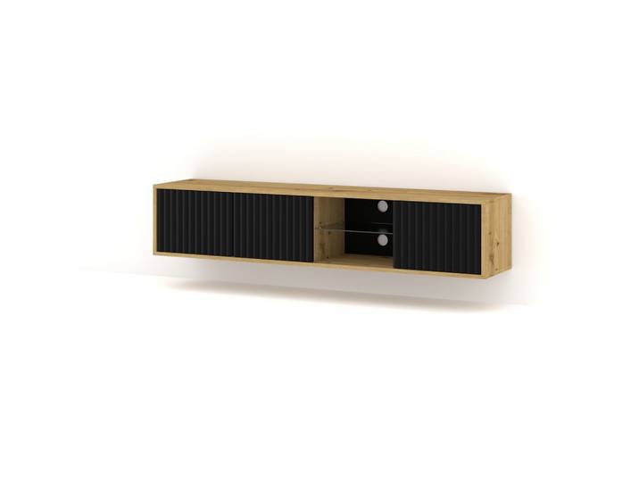 TV LOWBOARD Artisan Eiche, Schwarz 156/31/31