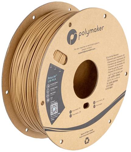 Polymaker PA08004 Filament LW-PLA Matt, Geringe Dichte 1.75mm 800g Holz PolyLite 1St.