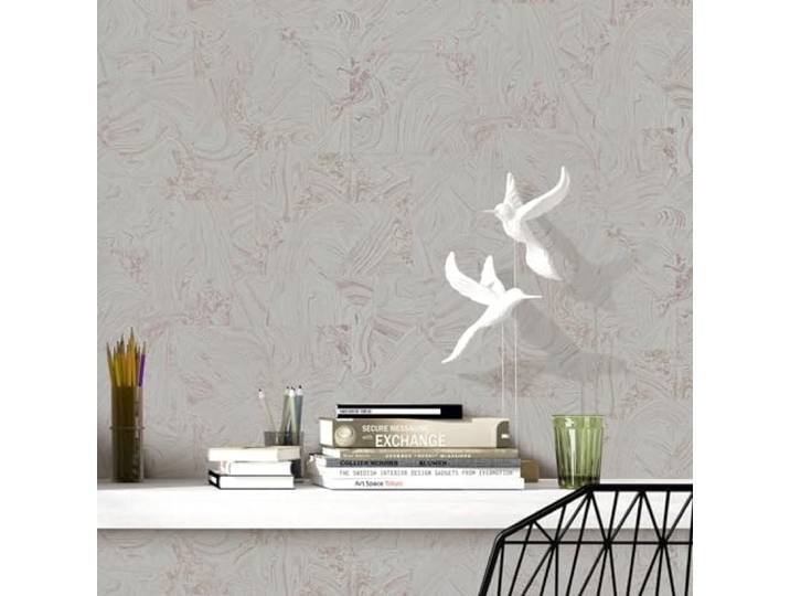 Vliestapete Marmoroptik Grafik Wellen Grau Rosegold Metallic 10358-48