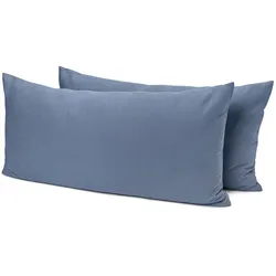 Tchibo - 2 Biber-Kopfkissenbezüge - blau