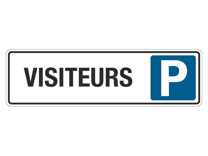 Schild P Visiteurs 33 × 9.5 × 0.1 cm
