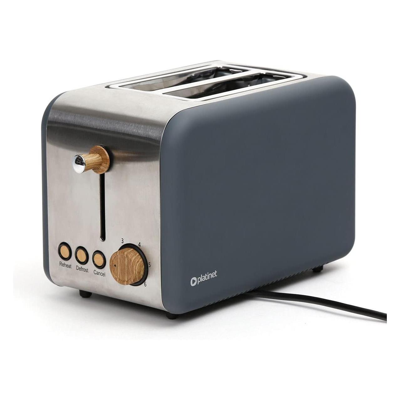Platinet ELECTRIC TOASTER VELVET WOODEN Gray (45466) (45466)