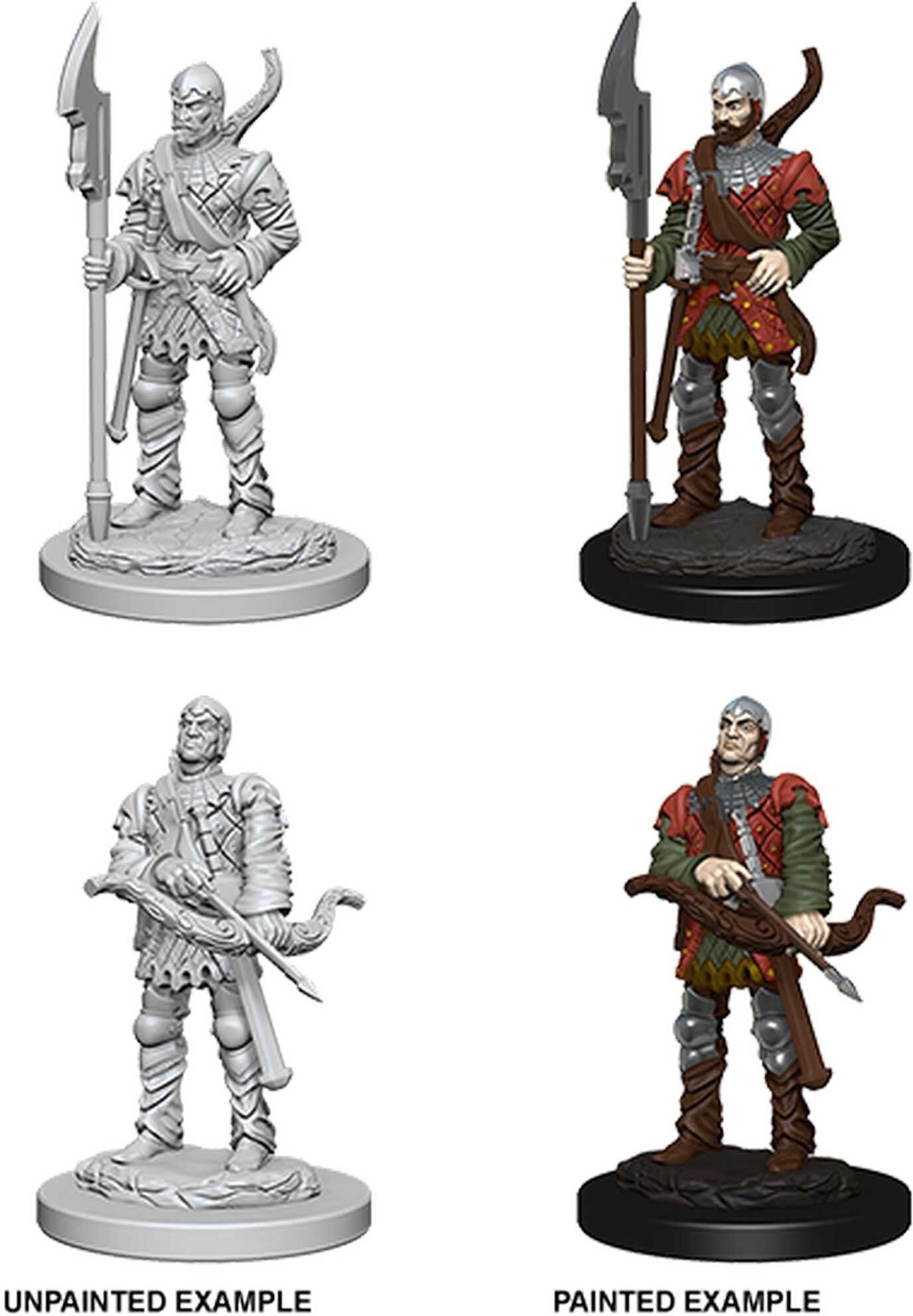 Pathfinder Deep Cuts Unpainted Miniatures: Town Guards by Wiz Kids LLC, Unpainted, Primed and Ready to Paint for Tabletop Fantasy Settings