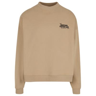 Rundhalspullover ANOTHER COTTON LAB "Another Cotton Lab Hangover Breakfast Sweatshirt", Herren, Gr. XL, beige (light braun), 52% Baumwolle, 48% Polyester, mehrfarbig, normal, Rundhals, Pullover Rundhalspullover
