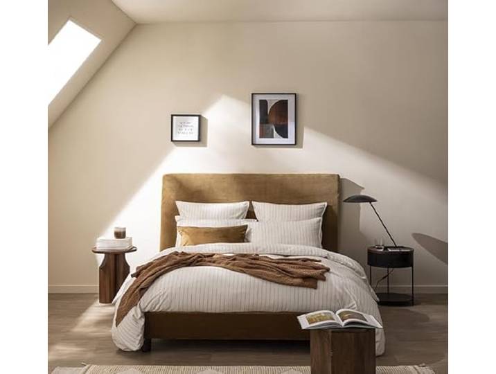 Housse de Couette imprimée en Flanelle de Coton\, EQUILIBRE\, 200 x 200 cm\, ESSIX\, Ecru