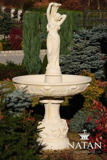 Zierbrunnen Springbrunnen 180cm Skulptur Brunnen Deko Garten Fontaine Teich