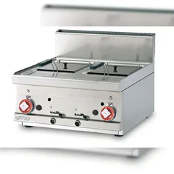 Redcook Gas-Aufsatzfritteuse 2 Becken 8 + 8 lt cm 22x27,5x22h. 2 Körbe 20x24x9h Maßnahmen cm 60x 60x 28h Modell F2/8T-66G