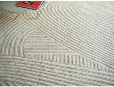 Exquisite Rugs Entro Handmade New Zealand Wool Silver/Ivory Area Rug.