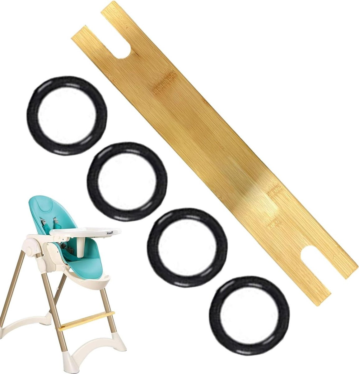 Houten Voetensteun voor Kinderstoelen - Verstelbaar Voetenbankje - Naturel