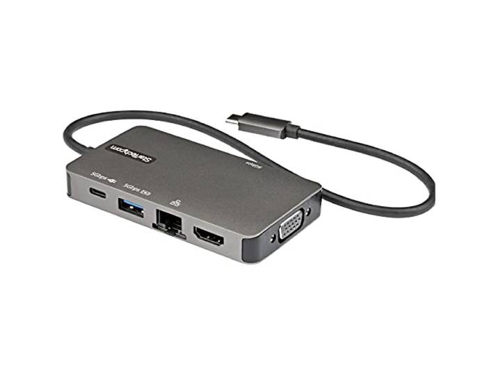 StarTech 6-in-1 USB-C Mini Dock, 4K 30Hz HDMI of VGA, 100W PD, GbE