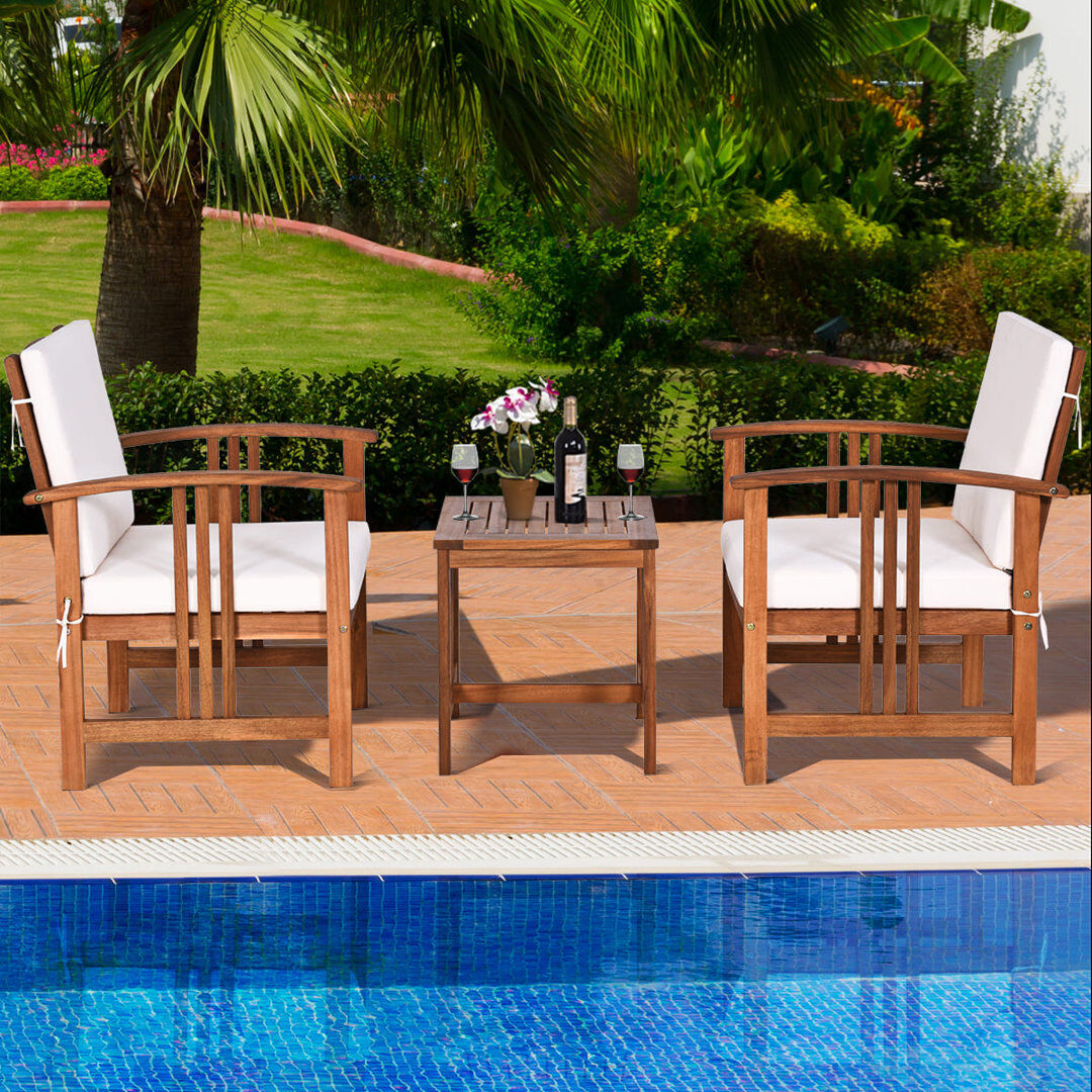Lark Manor Wicker 2 - Person Garden Lounge Set Brown 2
