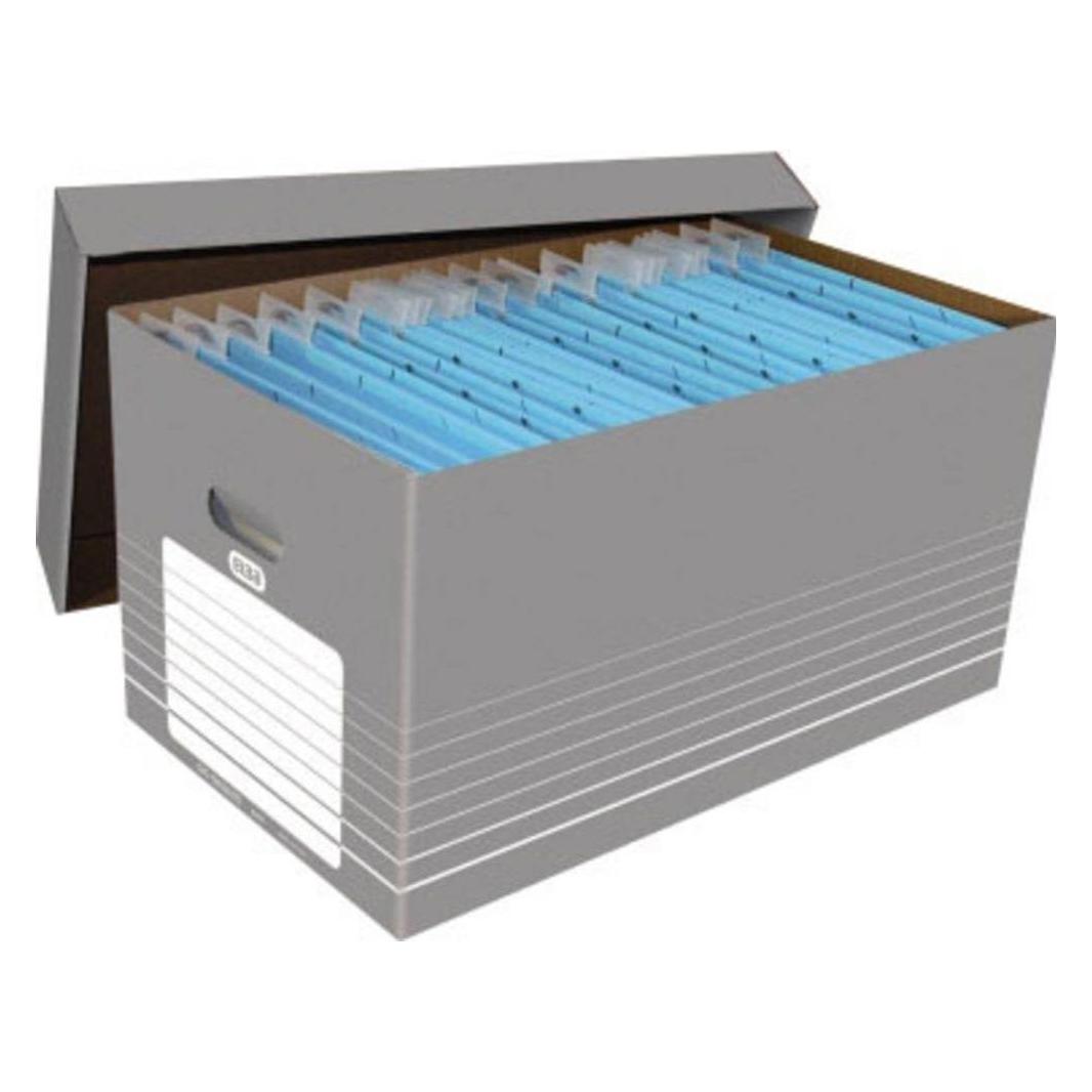 Elba trische Archiv- und Transportbox für A4, grau-weiss aus stabiler Wellpappe, Masse: (A4) (100333273)