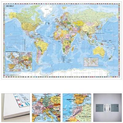 Weltkarte mit Ausschnitt Zentraleuropa zum Pinnen auf EasyPrint - Platte mit Wandhalterung, Sonstige von Heinrich Stiefel, Stiefel Eurocart