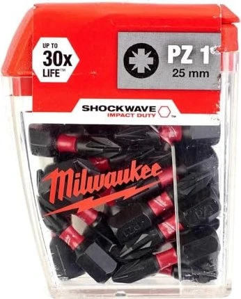 Milwaukee Cajita Shockwave PZ1 x25mm (25uds) - ShW CD PZ1 25mm-25pc (MI4932430861)