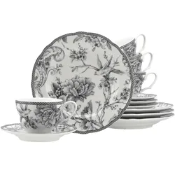 creaTable Kaffeeservice 12-tlg ADELAIDE - B/H/T ca. 26.50x26.50x32.00