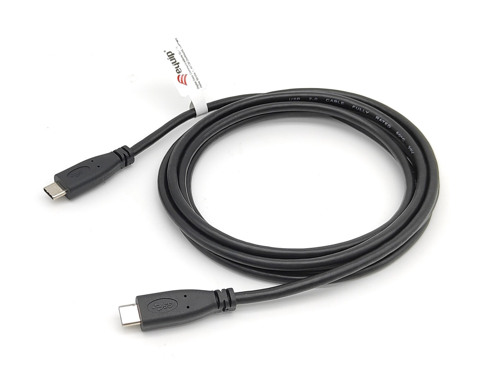 Equip USB-C 2.0 naar USB-C kabel, 3A, PD60W, 0,50 meter, zwart