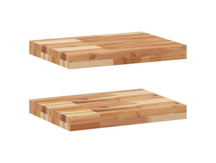 QINXIXINAIXI Schweberegale 2 STK. 60x30x4 cm Massivholz Akazie Ölbehandelt Wandboard, Akazienholz geölt, 2 Stück, 60x30x4 cm, DIY-Muster, Küche Bad Wohnzimmer