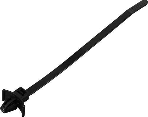 TRU COMPONENTS TC-13030704 TC-WM-130-4.8-UVB-B Kabelbinder 130mm 4.8mm Schwarz mit Flügelverschluss, UV-stabilisiert, chemische