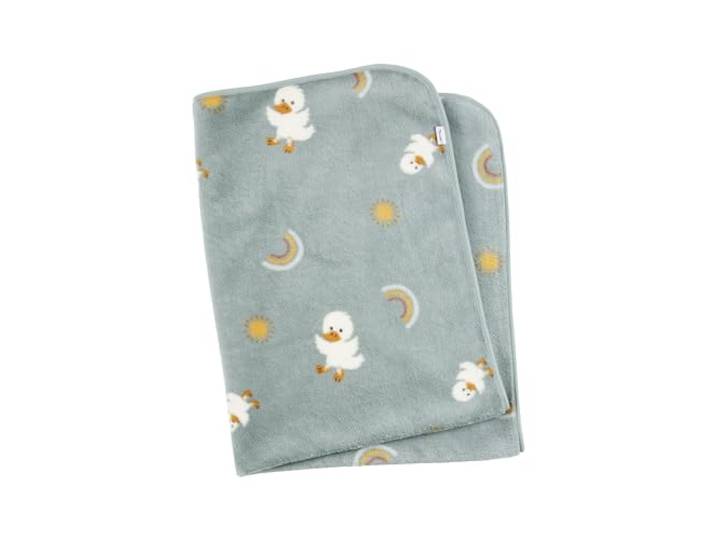 Sterntaler Schmusedecke Plüsch mit Allover Motiv Ente Edda Lou, 75 x 100 cm,