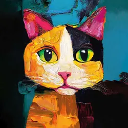 Gemälde KITTY (BHT 40x40x3,70 cm) - bunt - BHT 40x40x3,70 cm