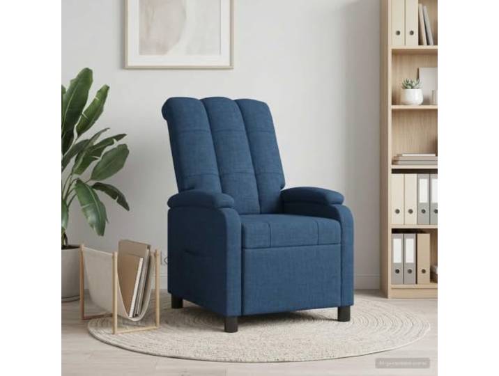 Relaxsessel Blau Stoff Verstellbar 115-160 Grad Metall Polyesterstoff,Metall-und Holzwerkstoffrahmen,Neigung 115°-160°,feuchtes Tuch reinigen