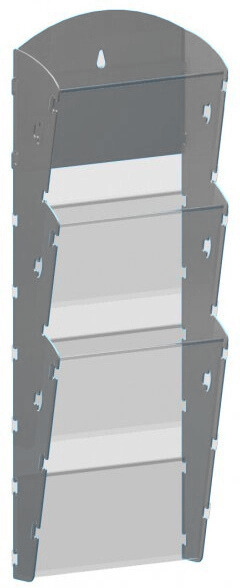 B2B Partner Wand-Plastikhalter für Prospekte - 1x3 A4, grau