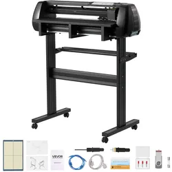 VEVOR Vinylschneidemaschine mit 72 cm max. Zufuhrbreite & Doppelklingen & LED-Anzeige, einstellbares Vinyl-Schneideplotter-Set mit Signmaster-Software, kompatibel mit Windows und macOS
