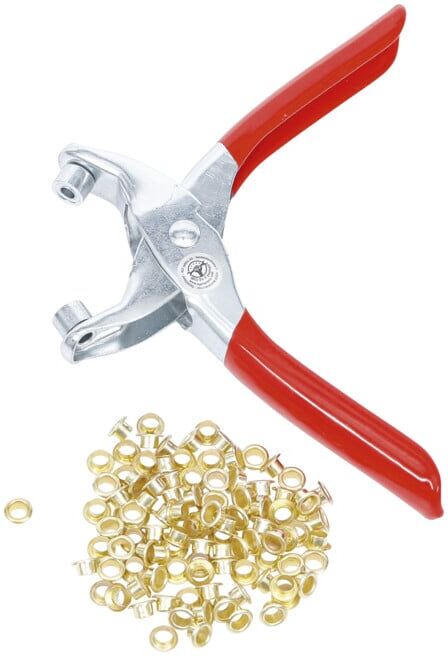 Pince à œillets avec 100 œillets ronds 4,5 mm BGS Do it yourself (75830)