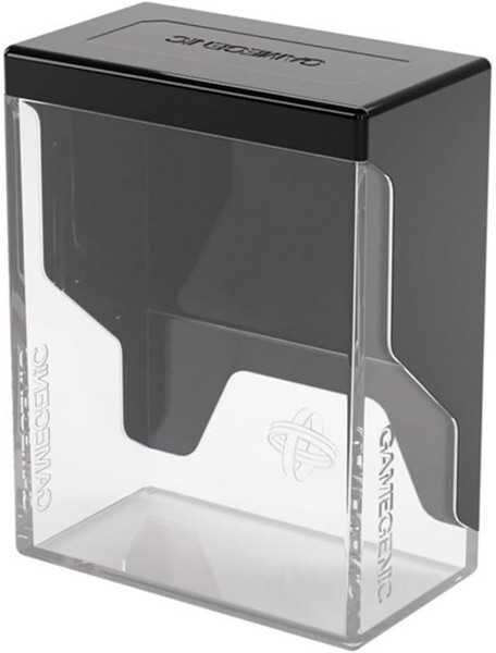 Gamegenic Bastion 50+ XL Deck Box for Double-Sleeved Cards, Black/Clear, Card Game Accessory, Holds 45-55 Cards