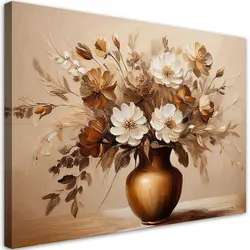 WANDBILD blumenstrauß in einer vase in sepia