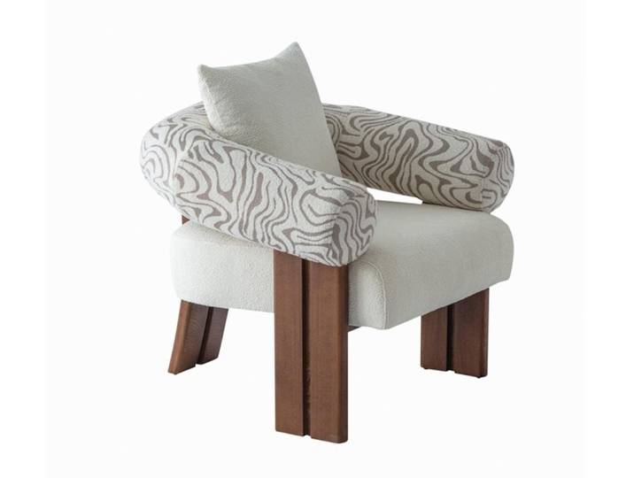 JVmoebel Loungesessel Sessel Modern Beige Elegant Loungesessel Polstersessel Holz Couch, Made in Europa