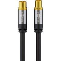 Antennenkabel (135dB typ), Koax-Buchse > Koax-Stecker schwarz, 5 Meter