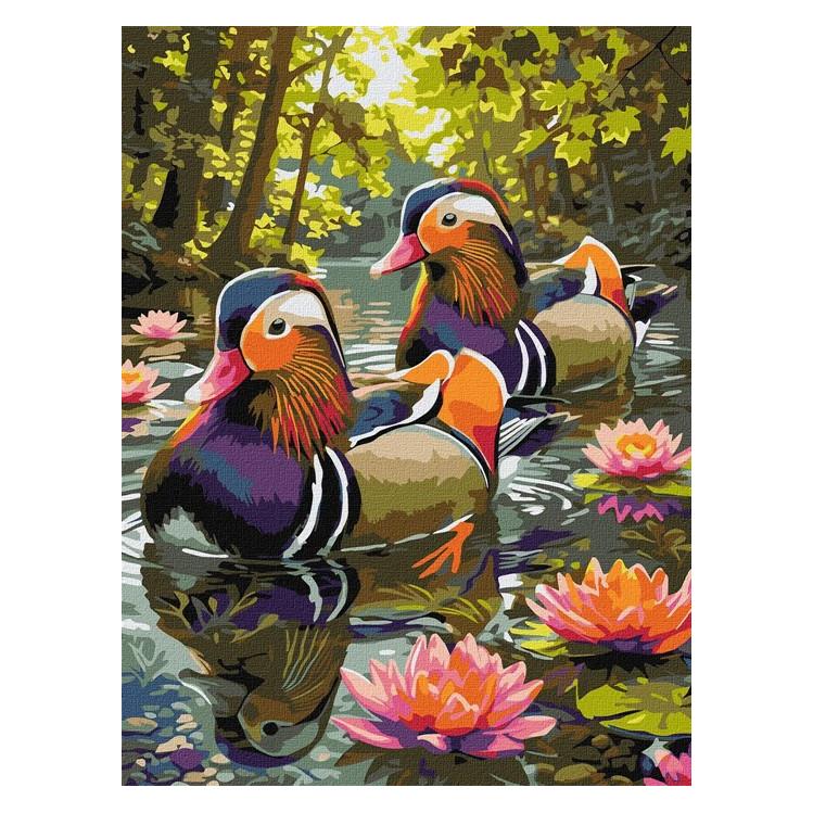 Ideyka Malen nach Zahlen Enten zwischen Seerosen 30 x 40 cm (KHO6957)