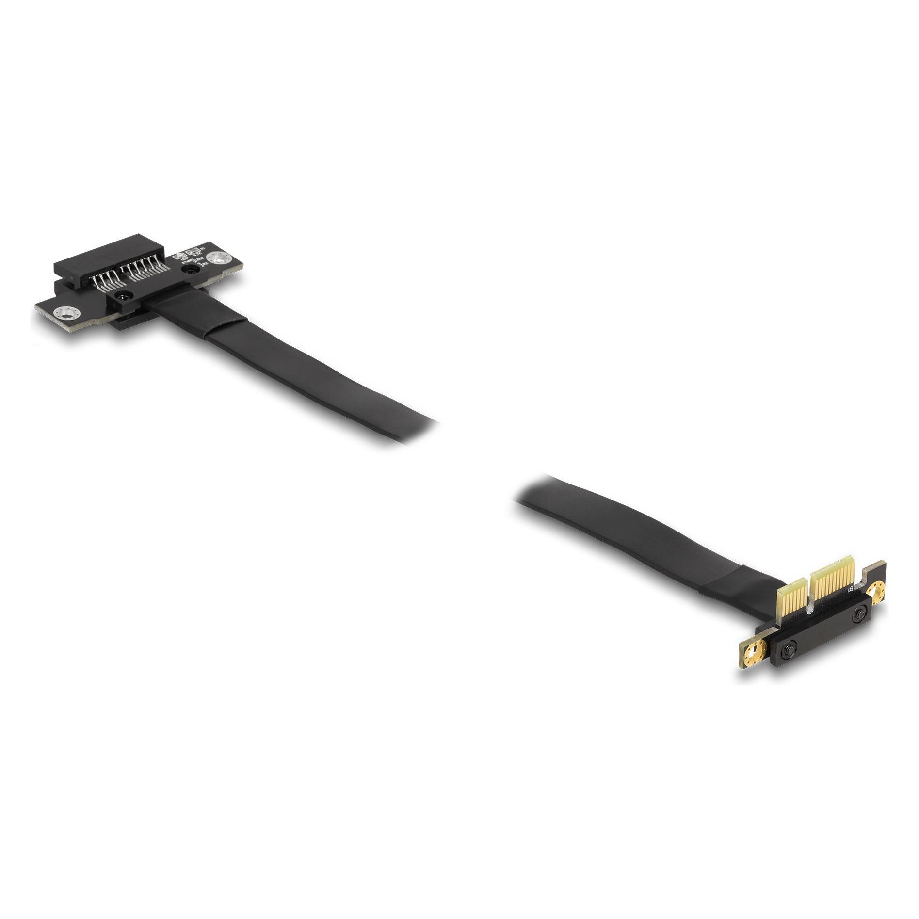 Delock Riser Karte PCI Express x1 Stecker 90° gewinkelt zu x1 Slot mit Kabel 60 cm (88024)