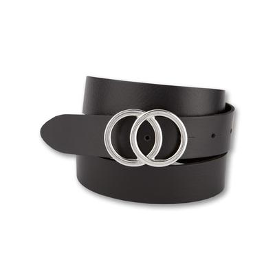 Ledergürtel BERND GÖTZ "Ledergürtel mit stilvoller Doppelringschließe", Damen, Gr. 90, schwarz, Rindsleder, Gürtel Ledergürtel