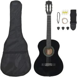 vidaXL Yavenberg (Konzertgitarre, harter Kunststoff, Lindenholz, Nylon), Gitarre, Schwarz