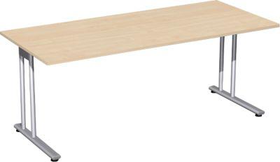Schreibtisch PALENQUE, C-Fuß, Rechteck, B 1800 x T 800 x H 720 mm, Ahorn