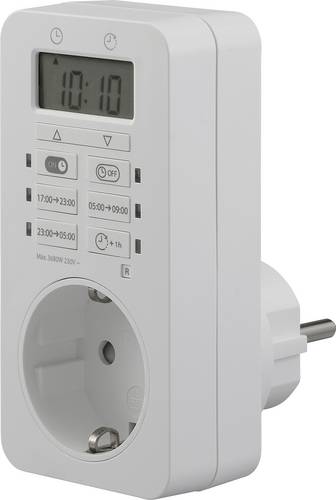 Sygonix SY-6906482 Steckdosen-Zeitschaltuhr digital Tagesprogramm 3680W Dauerbetrieb, Countdown-Funktion, Timer-Funktion