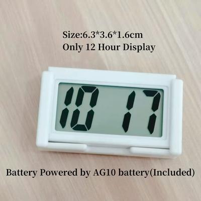 Daily Discovery Mini Desk Clock Portable Travel Clock LCD Digital Battery Powered Table Clock With Date Display white