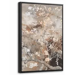 LEINWAND Bilder mit Rahmen - Mandelblüte - Kunst - Van Gogh - Beige - Abstrakt - 40x60
