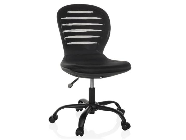 hjh OFFICE Chaise de Bureau Design CASLA Home-Office Chaise pivotante\, Forme Ergonomique\, Chaise de Bureau sans accoudoirs\, Montage Facile\, Noir