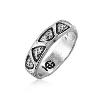 Silberring HAZE & GLORY "Ring Bandring Dreieck Symbol 925 Silber" Gr. 66, silber, Fingerringe, Herren, 66, Silber 925 (Sterlingsilber), Silberring