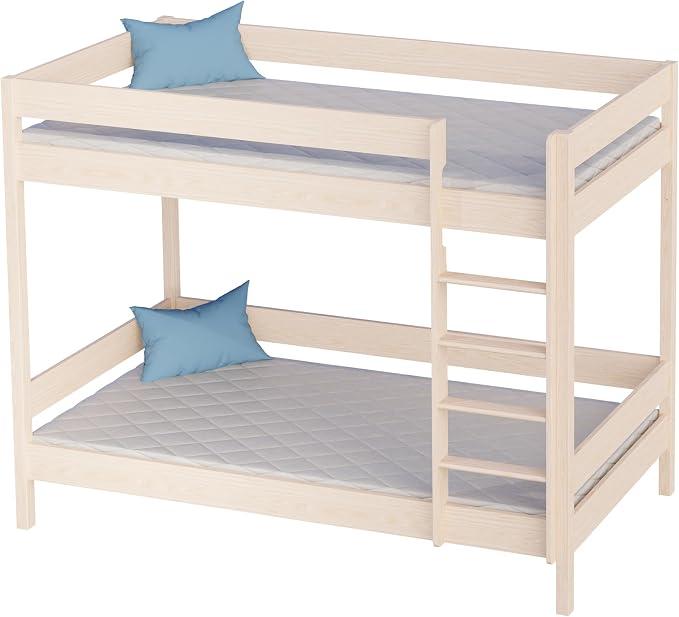 Etagenbett 180x80 cm Gebleichte Eiche Ohne Matratze Hochbett +6 Jahre Kinderbett Aus Holz Für Kinderzimmer Platzsparendes Stockbett Mit Rausfallschutz I Geschwisterbett