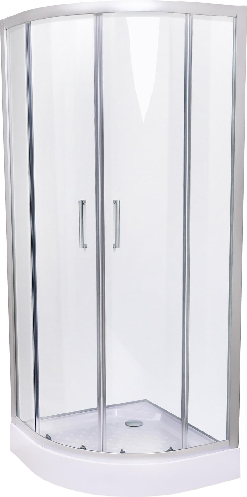 Belvit Douchecabine kwartcirkelmodel met schuifdeur en douchebak, 90 x 90 x 200 cm