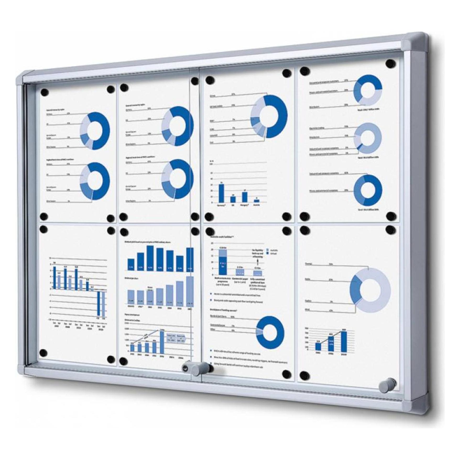 Showdown Displays Showdown Displays Schaukasten SL B1 silber 8x DIN A4 (94 x 67.50 cm) (SCSL8XA4)